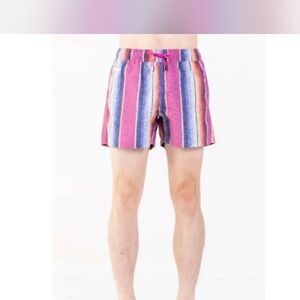 $99 NIKBEN Vibrant Striped Men's Swim Trunks